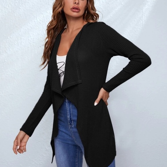 Waffle Knit Waterfall Cardigan - Picture 2 of 5